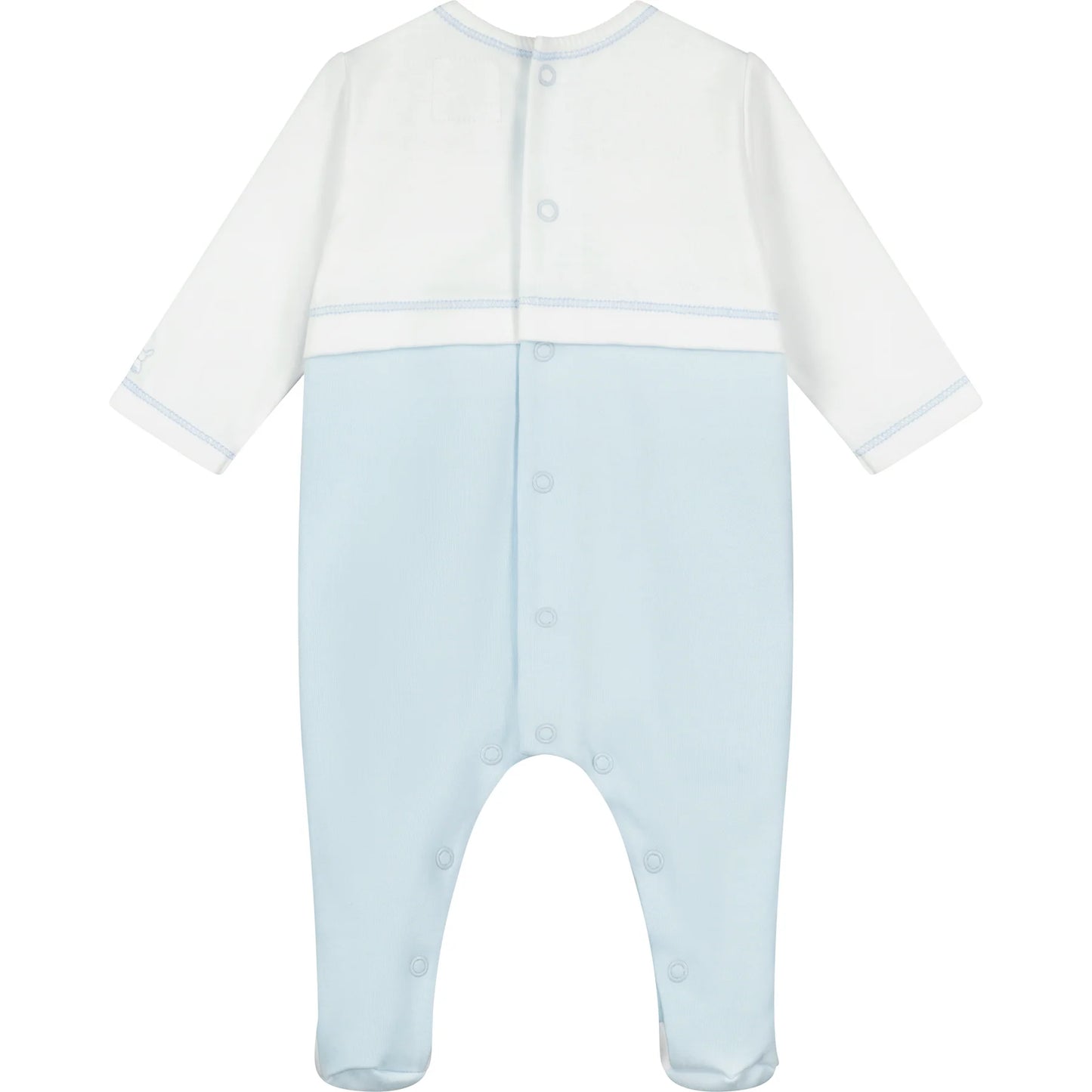 Emile et Rose Baby Boy's Pale Blue Fish Babygrow
