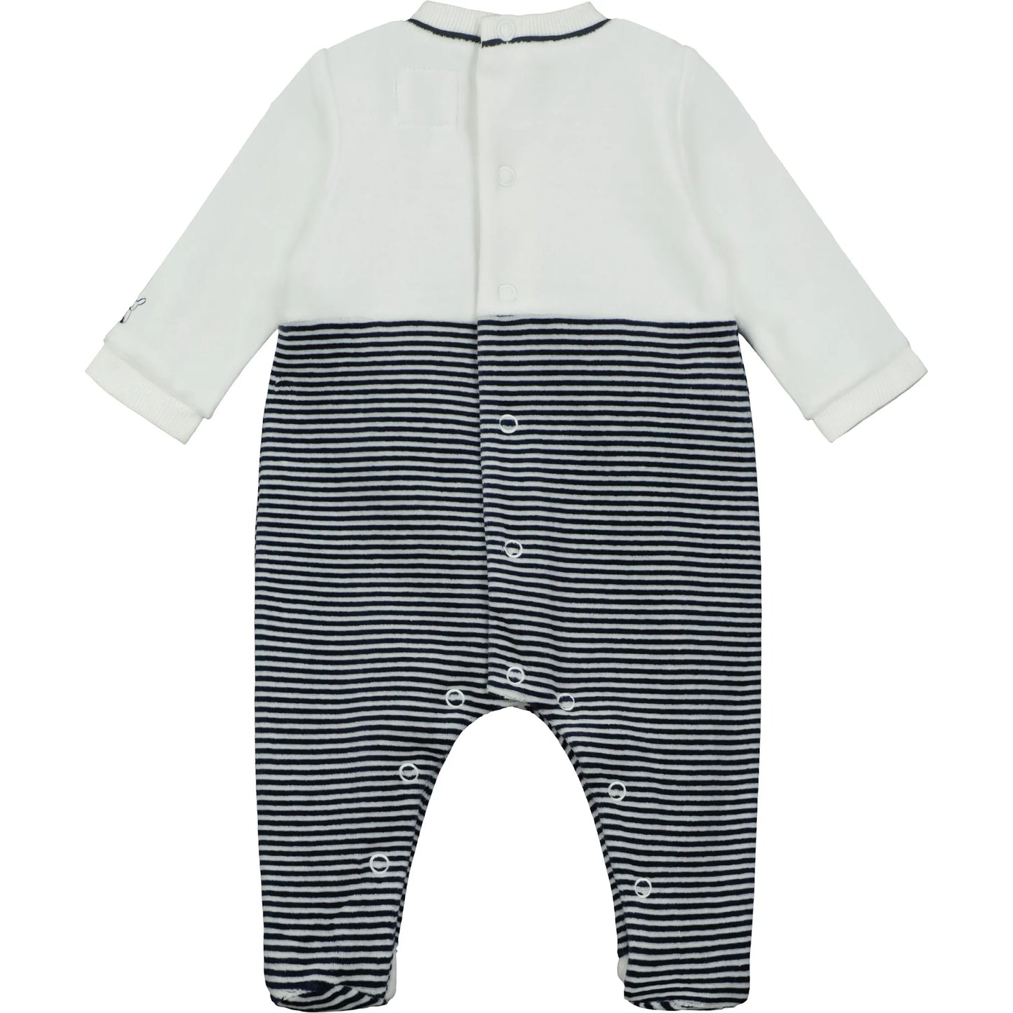 Emile et Rose Baby Boy's Navy Stripe Babygrow