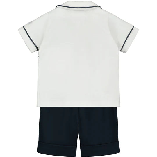 Emile et Rose Baby Boy's Navy Smart Summer Top & Shorts Outfit