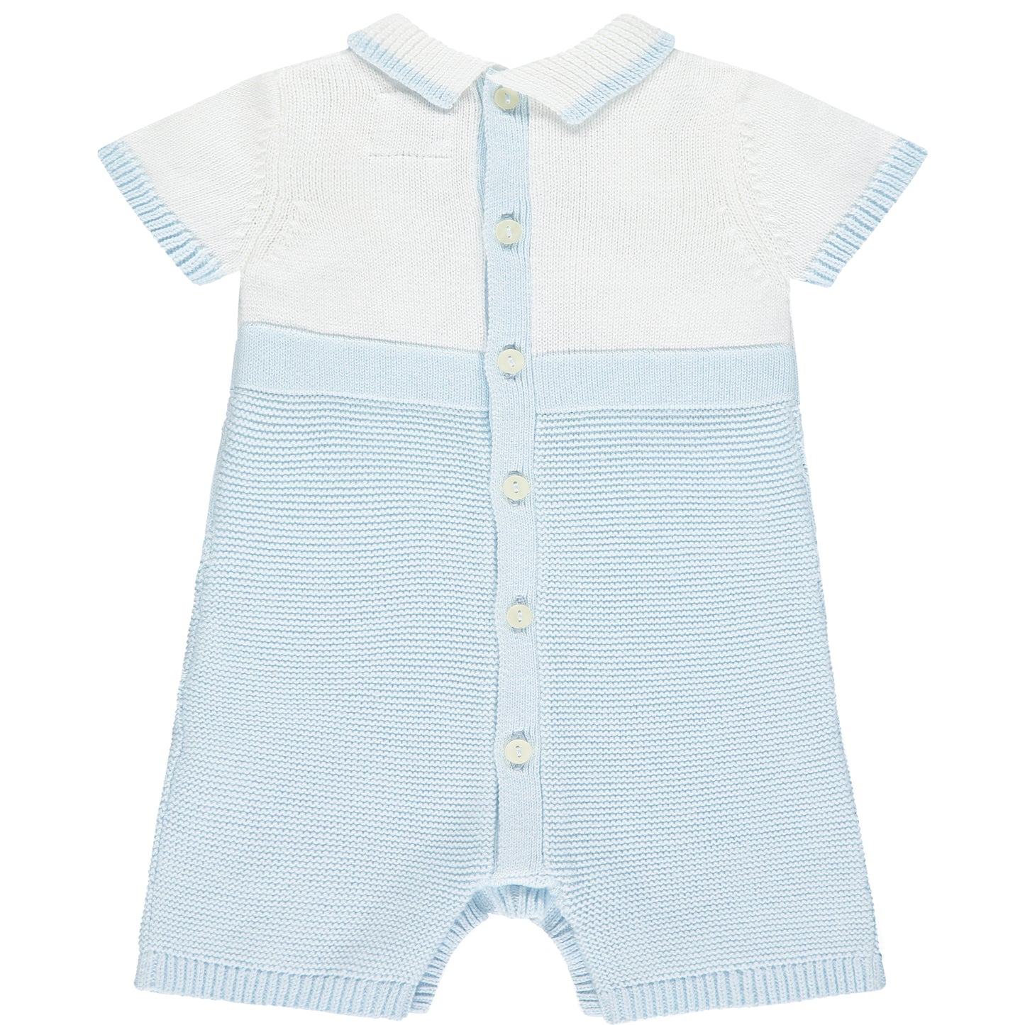 Emile et Rose Baby Boy's Pale Blue & White Knit Romper & Hat