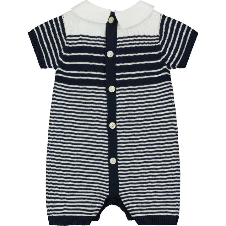 Emile et Rose Baby Boy's Navy Stripe Knit Romper