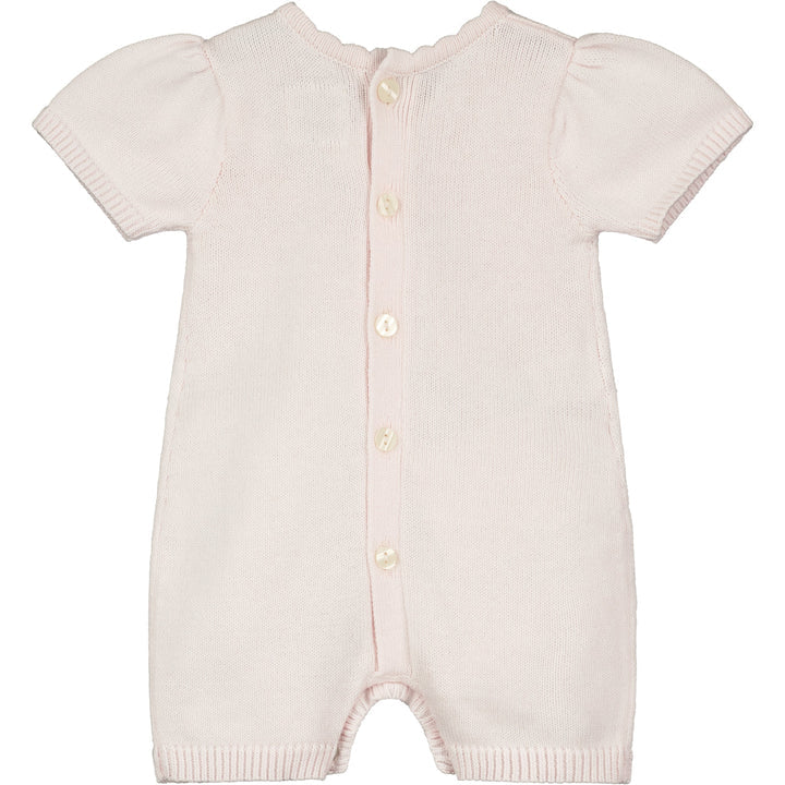 Emile et Rose Baby Girl's Pale Pink Knitted Short Romper