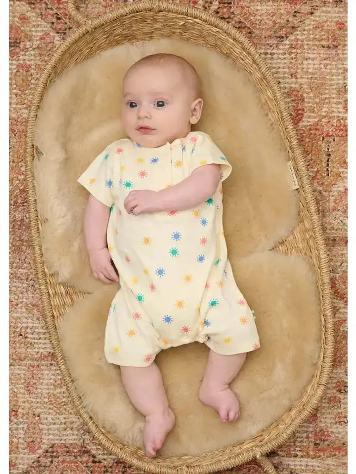 The Bonnie Mob Baby Boy's Dinky Sunshine Short Sleeve Playsuit