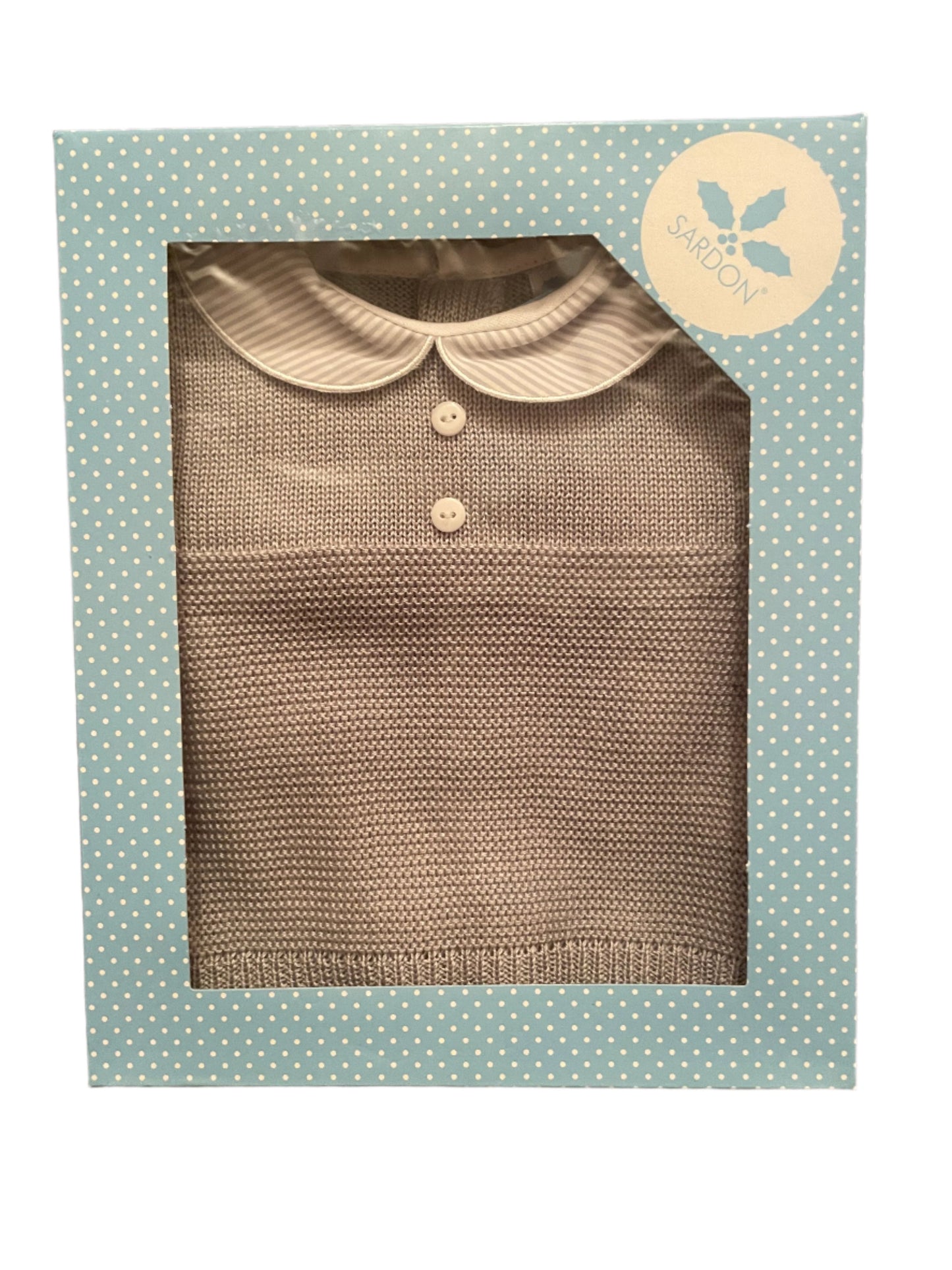 Sardon Baby Boy's Grey Knitted Two Piece Outfit