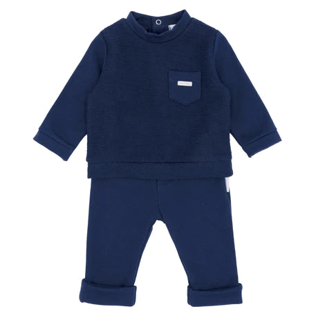 Blues Baby Baby Boy's Navy Textured Jogging Set