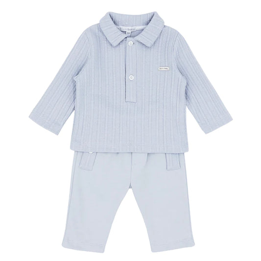 Blues Baby Baby Boy's Light Blue Cable Polo Jogging Set