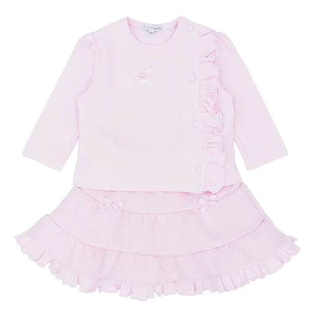 Blues Baby Baby Girl's Pale Pink Frill Top And Skirt