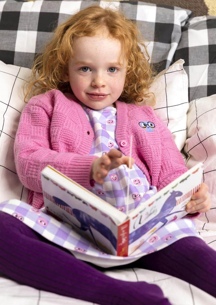 The Bonnie Mob Baby Girl's Pink Chunky Knitted Cardigan
