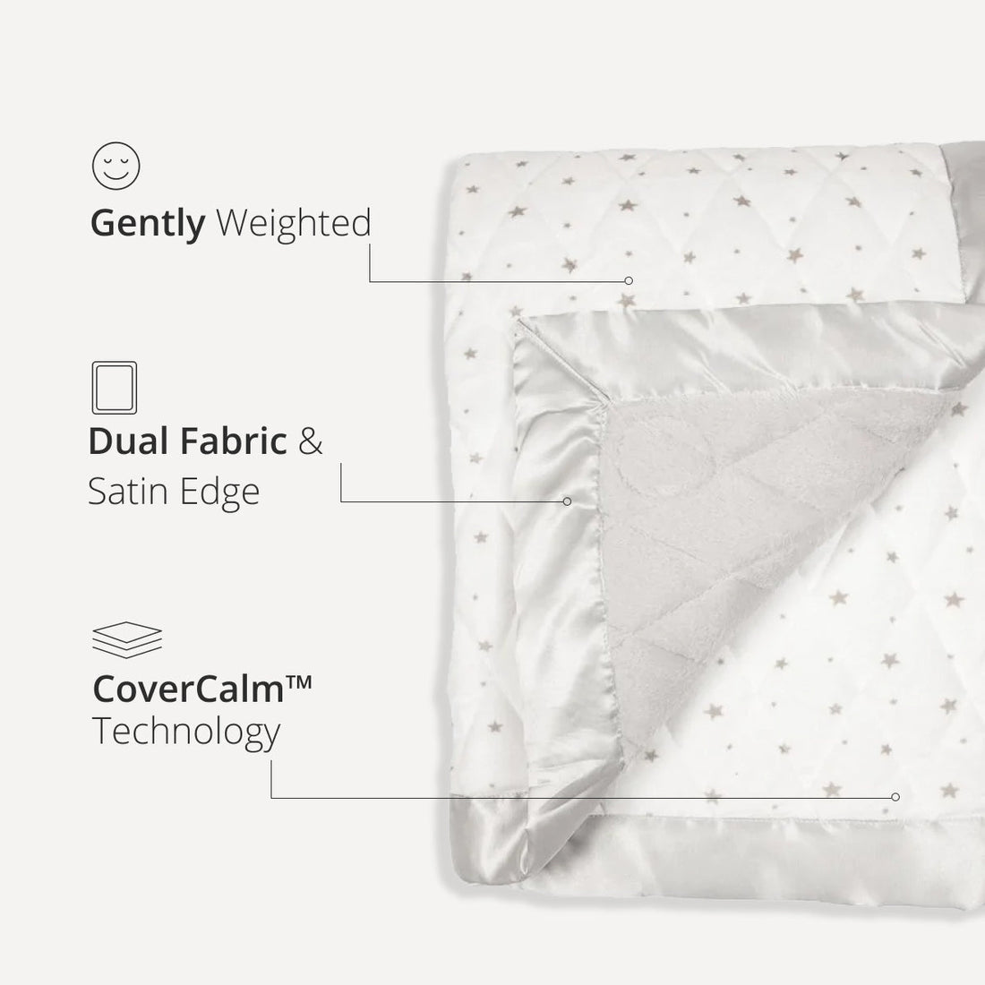 Dreamland Unisex Grey Star Toddler Weighted Blanket
