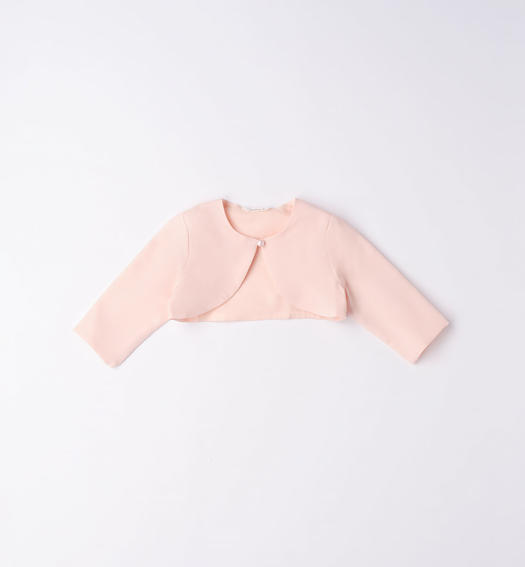 Minibanda Baby Girl's Pale Pink Party Dress With Flower Belt & Bolero