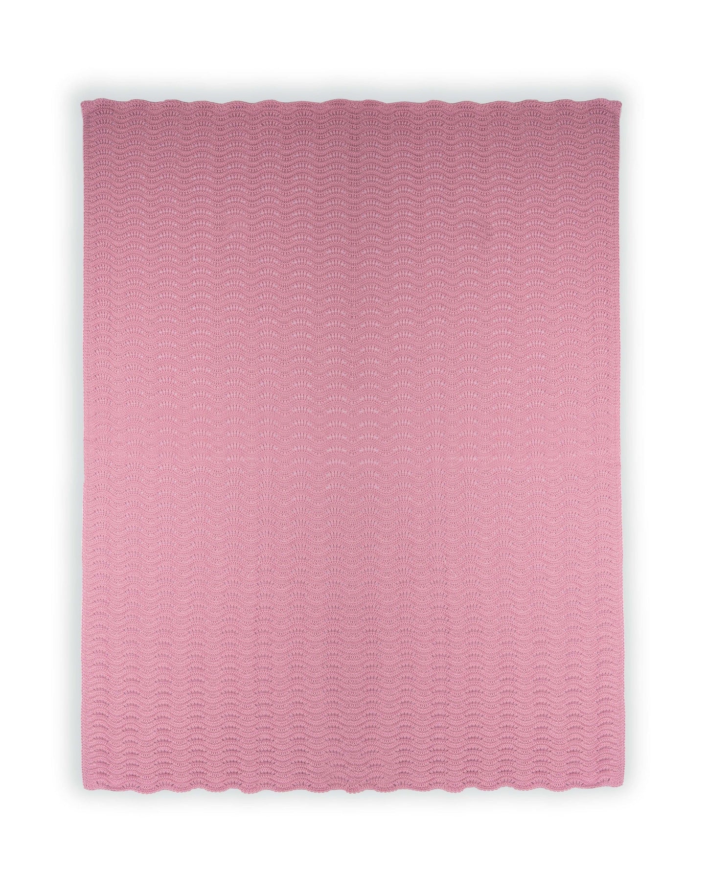 Antique rose crochet fine knit blanket