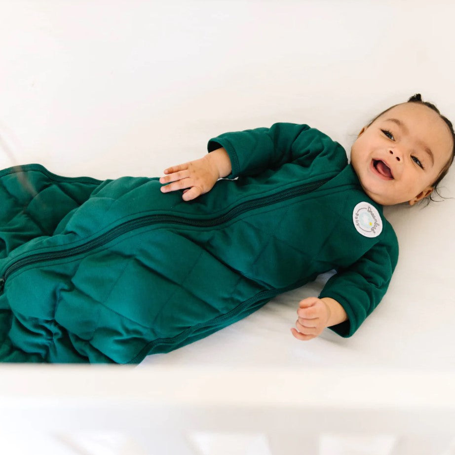 Dreamland Weighted Unisex Forest Green Transition Sleep Swaddle With Sleeves