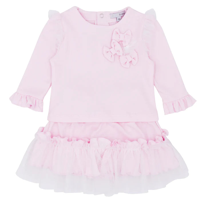 Blues Baby Baby Girl's Pale Pink Bow Top And Tutu Skirt