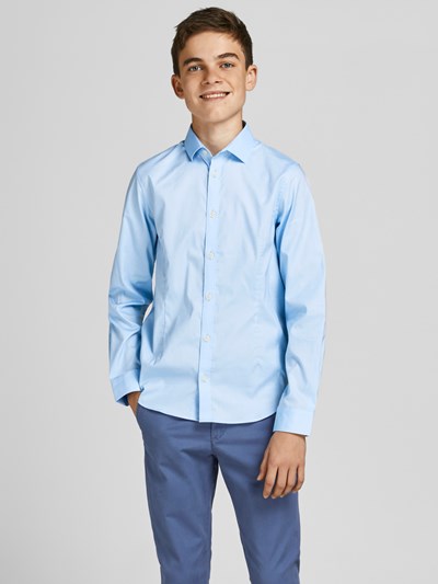 Jack & Jones Boy's Blue Long Sleeve Parma Shirt