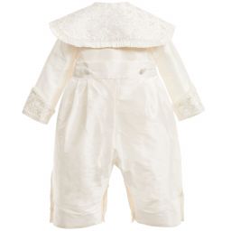 Little Darlings Baby Boy's Ivory Christening All-In-One Outfit & Hat