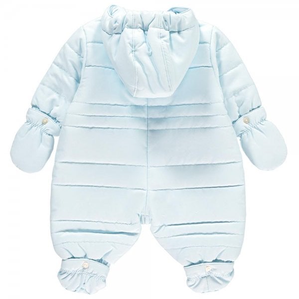 Emile et Rose Baby Boy's Pale Blue Pramsuit with Hood, Mitts & Bootees