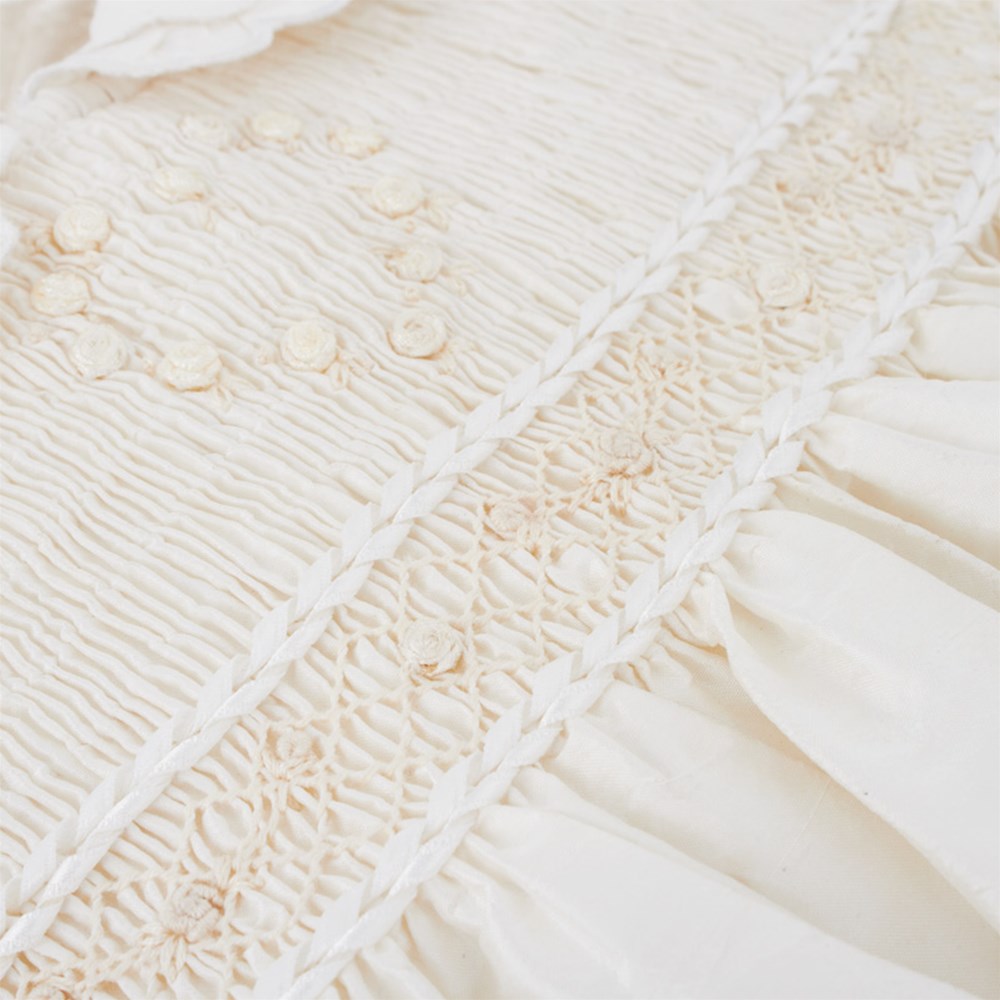 Little Darlings Baby Girl's Ivory Silk Christening Dress, Bloomers & Bonnet