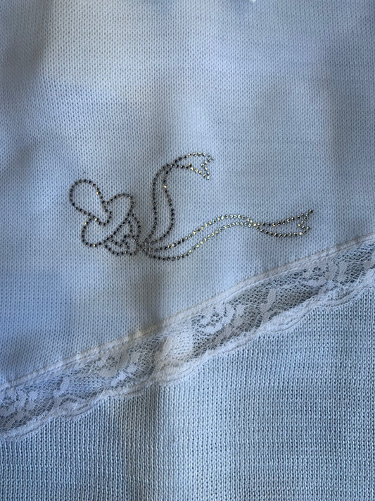 Ladia Baby Boy's Pale Blue Long Sleeve Romper With Diamonte Dummy