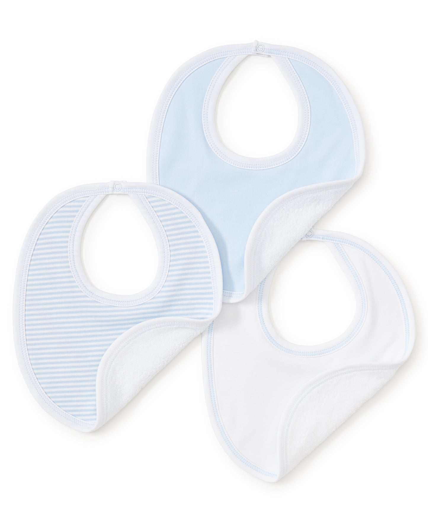 Kissy Kissy Baby Boy's Pale Blue Stripe 3 Pack Bibs With Tulle Bag