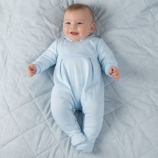 Emile et Rose Baby Boy's Pale Blue Smart Babygrow
