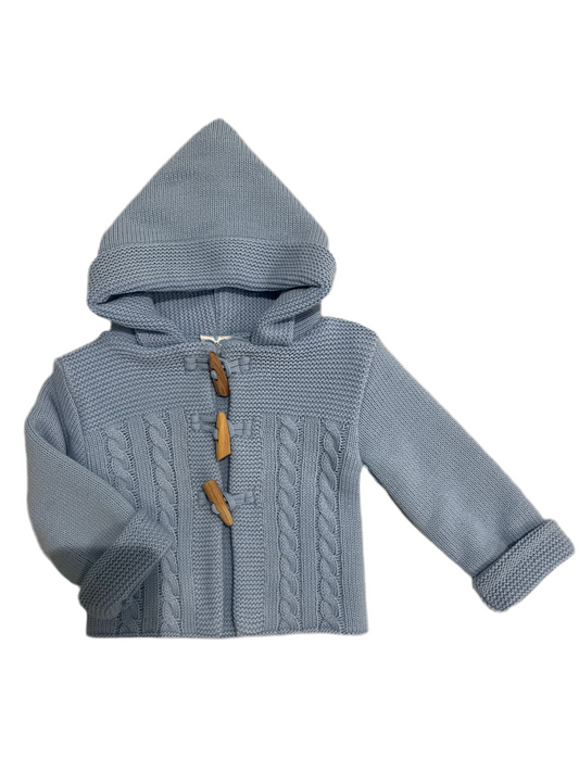 Sardon Baby Boy's Blue Knitted Duffle Jacket