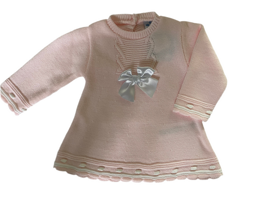 Sardon Baby Girl's Pink Knitted Jumper Dress