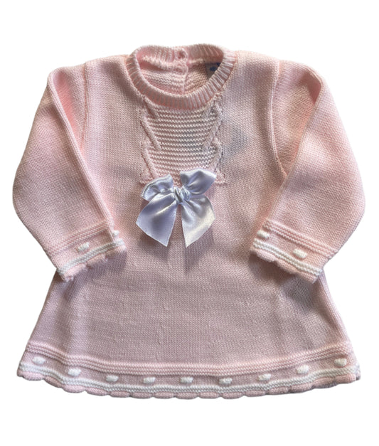 Sardon Baby Girl's Pink Knitted Jumper Dress