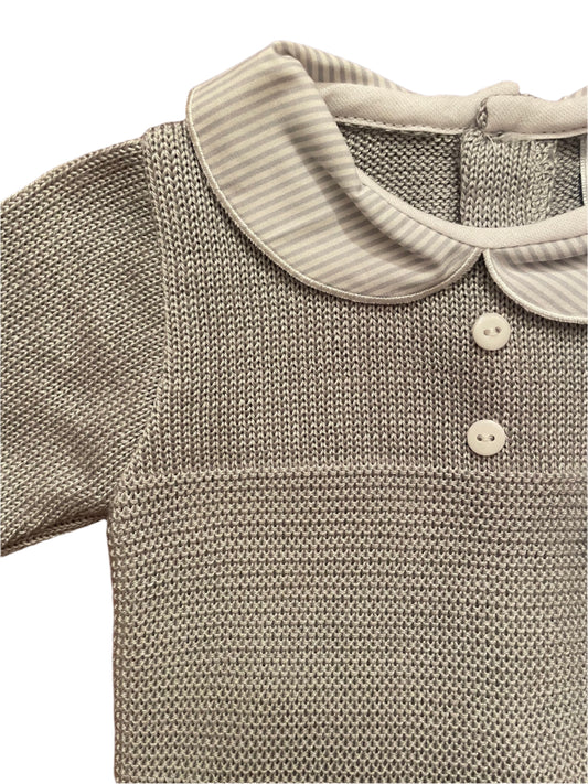 Sardon Baby Boy's Grey Knitted Two Piece Outfit