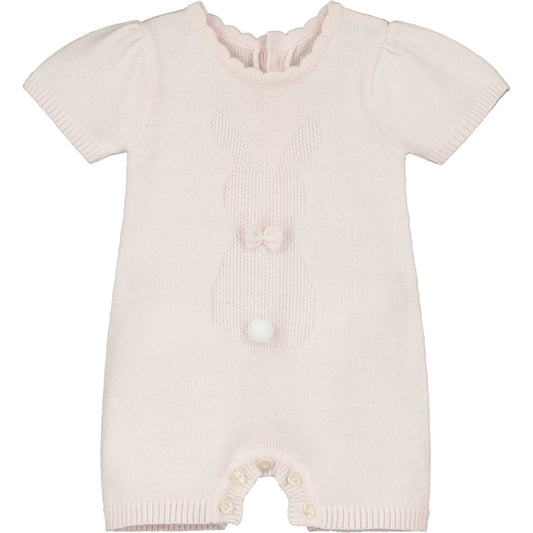 Emile et Rose Baby Girl's Pale Pink Knitted Short Romper