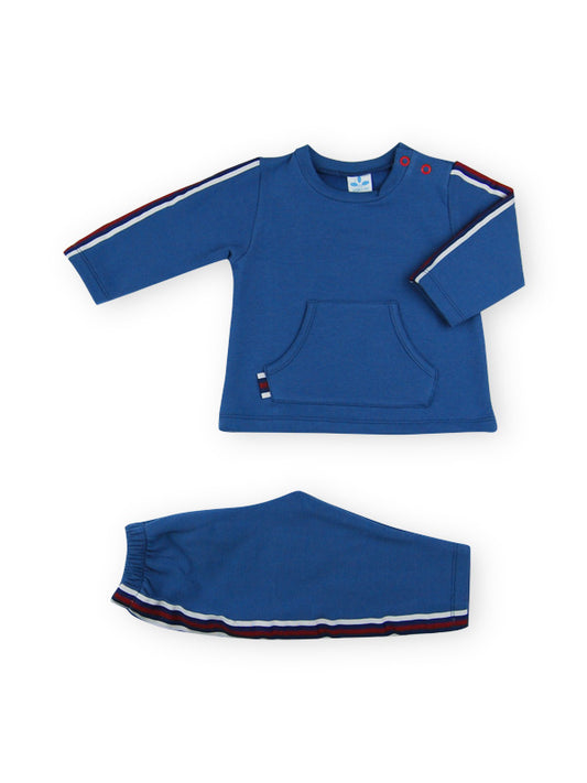 Sardon Blue Tracksuit With Contrast Stripe Detail