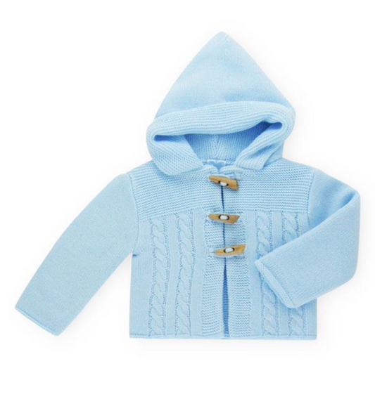 Sardon Baby Boy's Blue Knitted Duffle Jacket