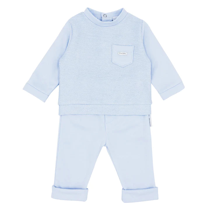 Blues Baby Baby Boy's Pale Blue Textured Jogging Set