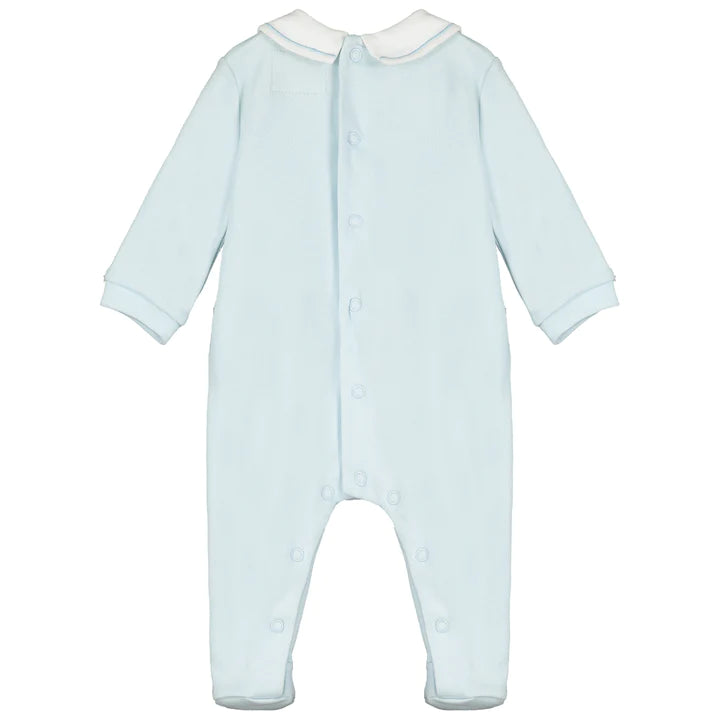 Emile et Rose Baby Boy's Pale Blue Babygrow With Collar