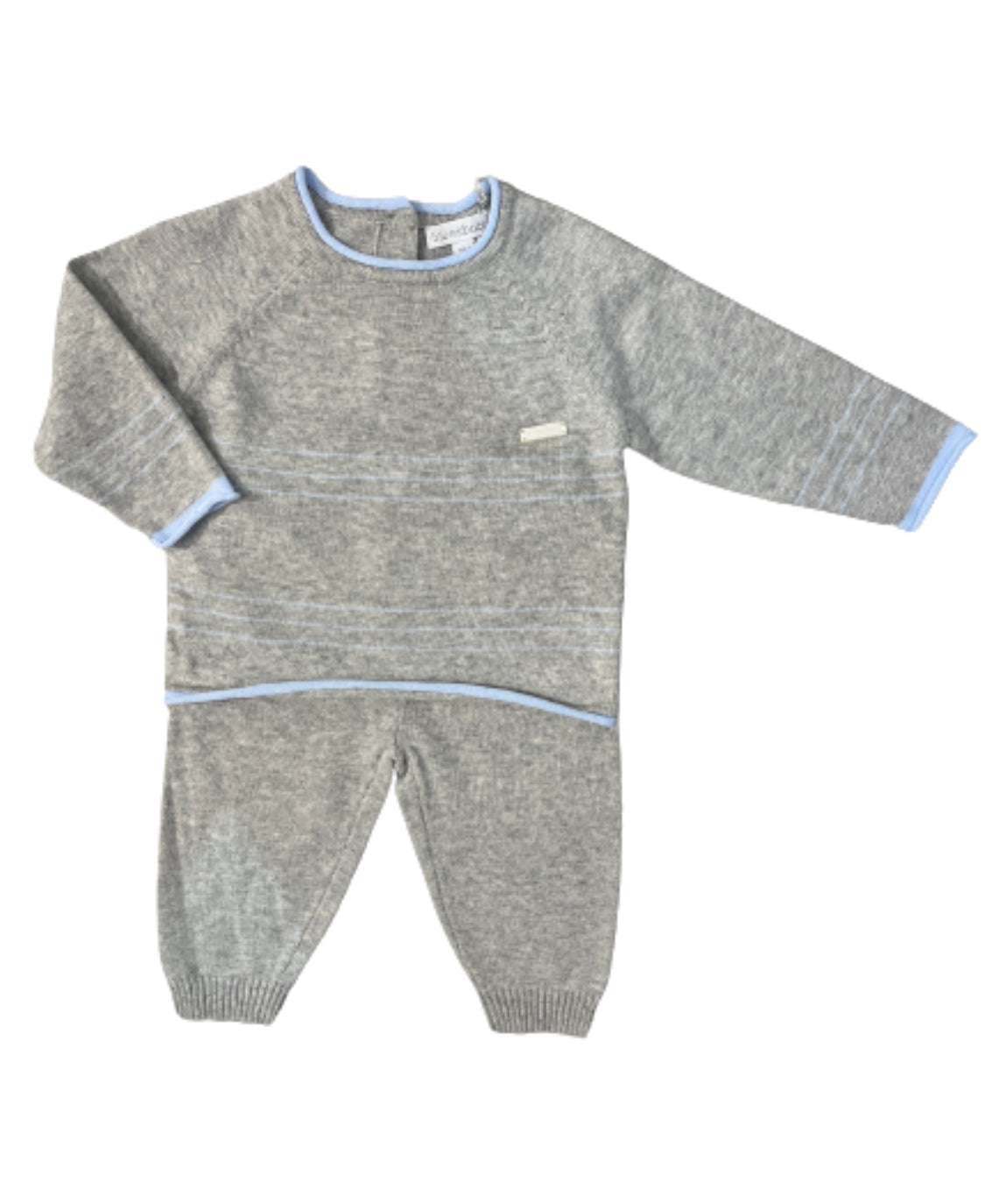 Blues Baby Baby Boy's Grey Knitted Stripe 2 Piece Set