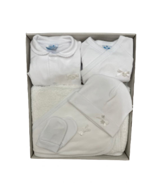 Sardon Baby Unisex White 5pce Towel Gift Set
