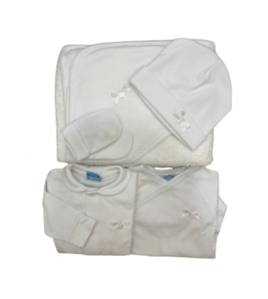 Sardon Baby Unisex White 5pce Towel Gift Set