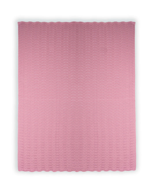 Antique rose crochet fine knit blanket