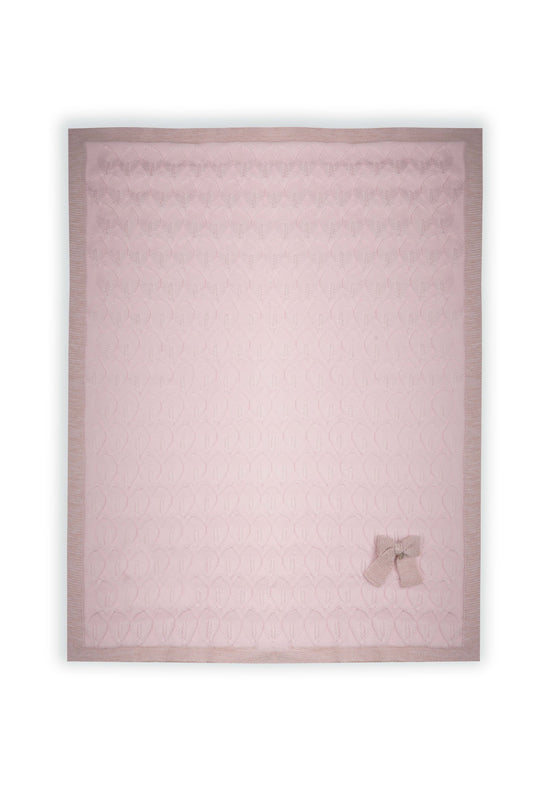 Marlu Baby Girl's Pale Pink & Silver Fine Cotton Knit Blanket