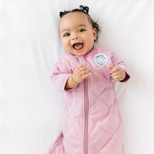 Dreamland Weighted Baby Girls Misty Mauve Transition Sleep Swaddle With Sleeves