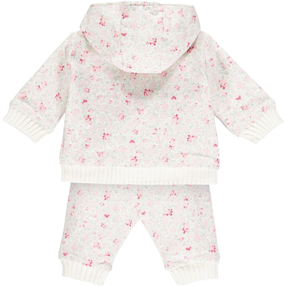 Emile et Rose Baby Girl's Pink Floral 2pce Hooded Tracksuit