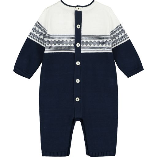 Emile et Rose Baby Boy's Navy & White Knitted All In One & Hat