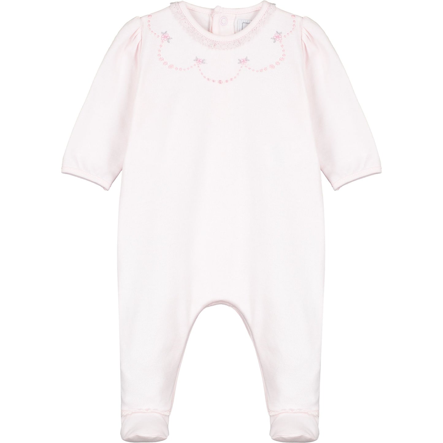 Emile et Rose Baby Girl's Pale Pink Embroidered Babygrow & Hat