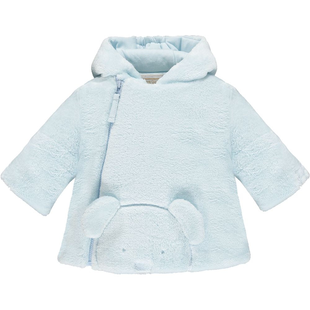 Emile-et-Rose Baby Boy's Pale Blue Fleece Coat With 3D Teddy