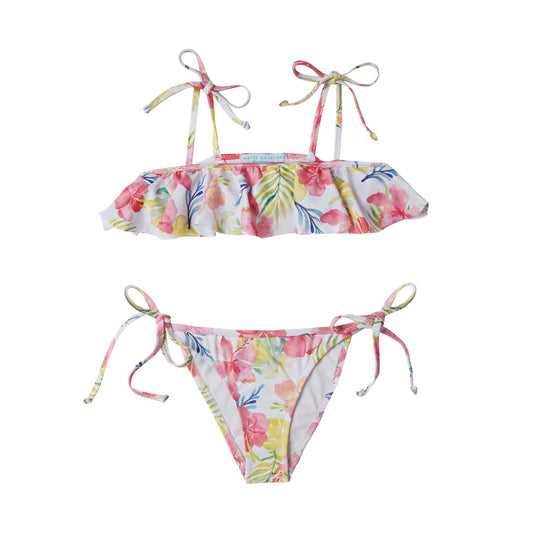 Girls Ziggy Floral Fixed Tri Retro Bikini Set - 😎 Bon+Co Kids