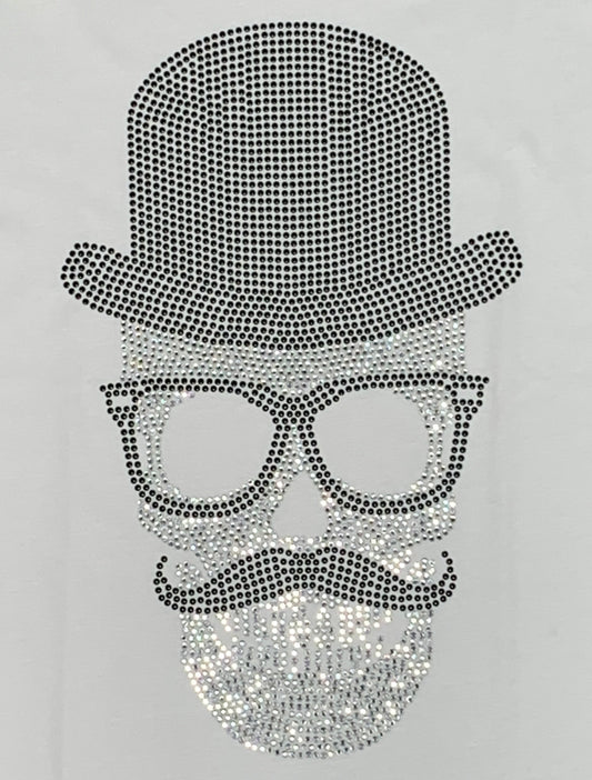 Cako Boy's White T-Shirt With Skull & Top Hat