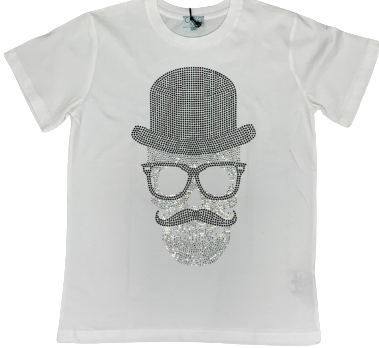 Cako Boy's White T-Shirt With Skull & Top Hat