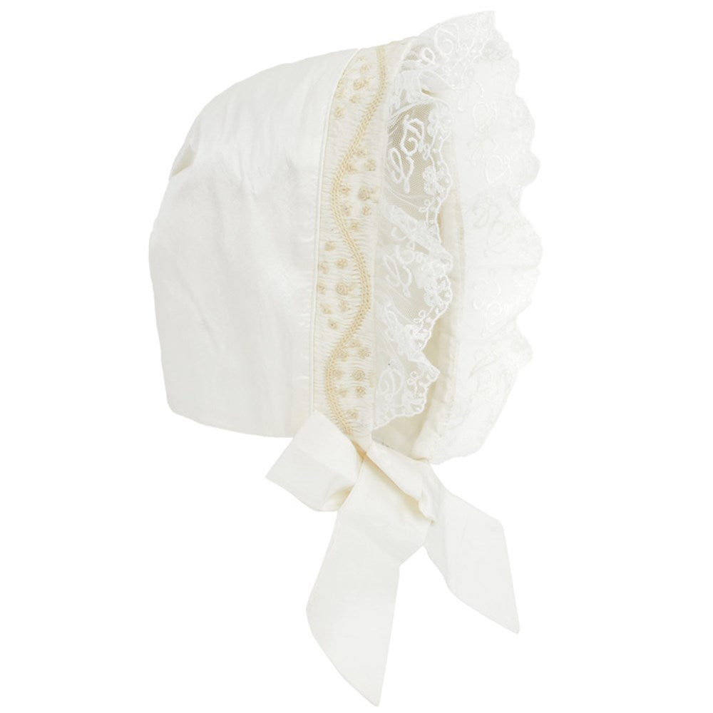 Little Darlings Baby Girl's Ivory Silk Christening Dress, Bloomers & Bonnet