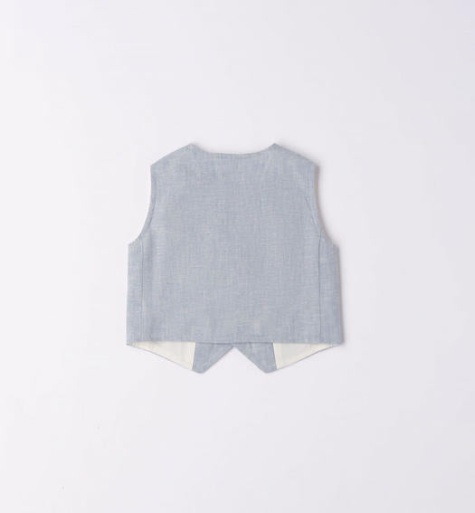 Minibanda Baby Boy's Pale Blue Linen Waistcoat