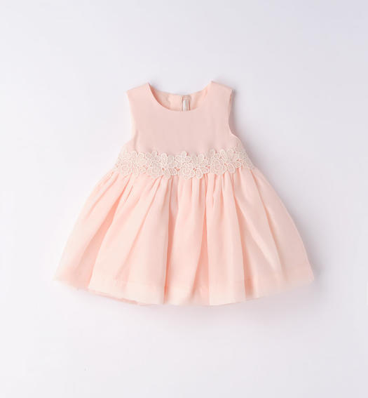 Minibanda Baby Girl's Pale Pink Party Dress With Flower Belt & Bolero
