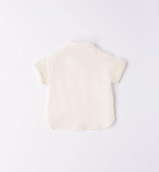 Minibanda Baby Boy's Cream Linen Short Sleeve Shirt